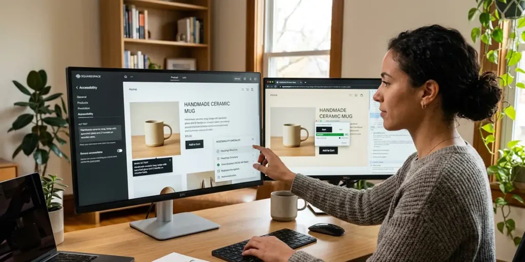 Illustration showing accessibility issues on squarespace