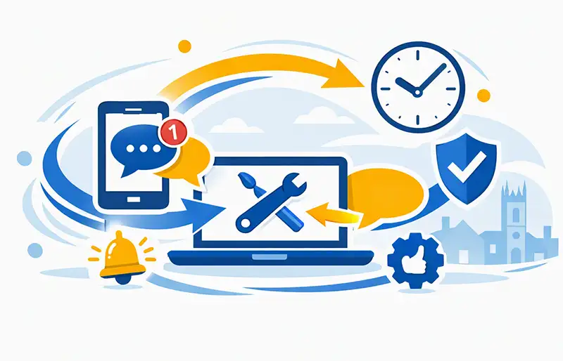 Concept image showing Local website designer and developer